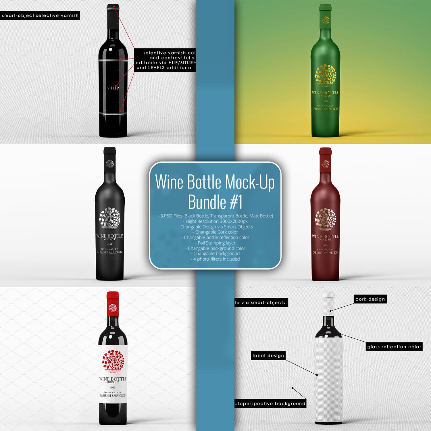 [-33%] Wine Bottle Mock-Up Bundle #1 cover.