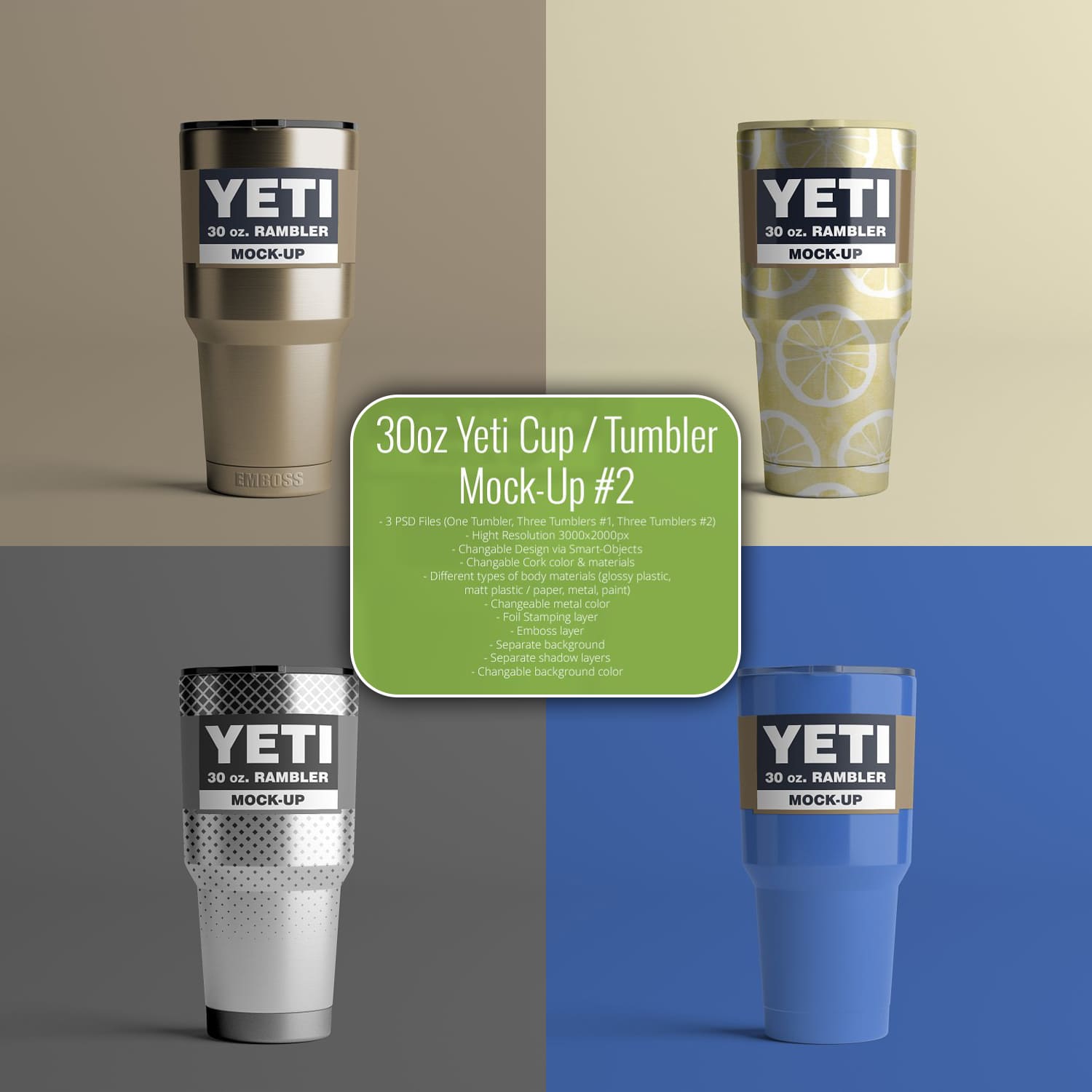 30oz. Yeti Cup / Tumbler Mock-Up #2 cover.