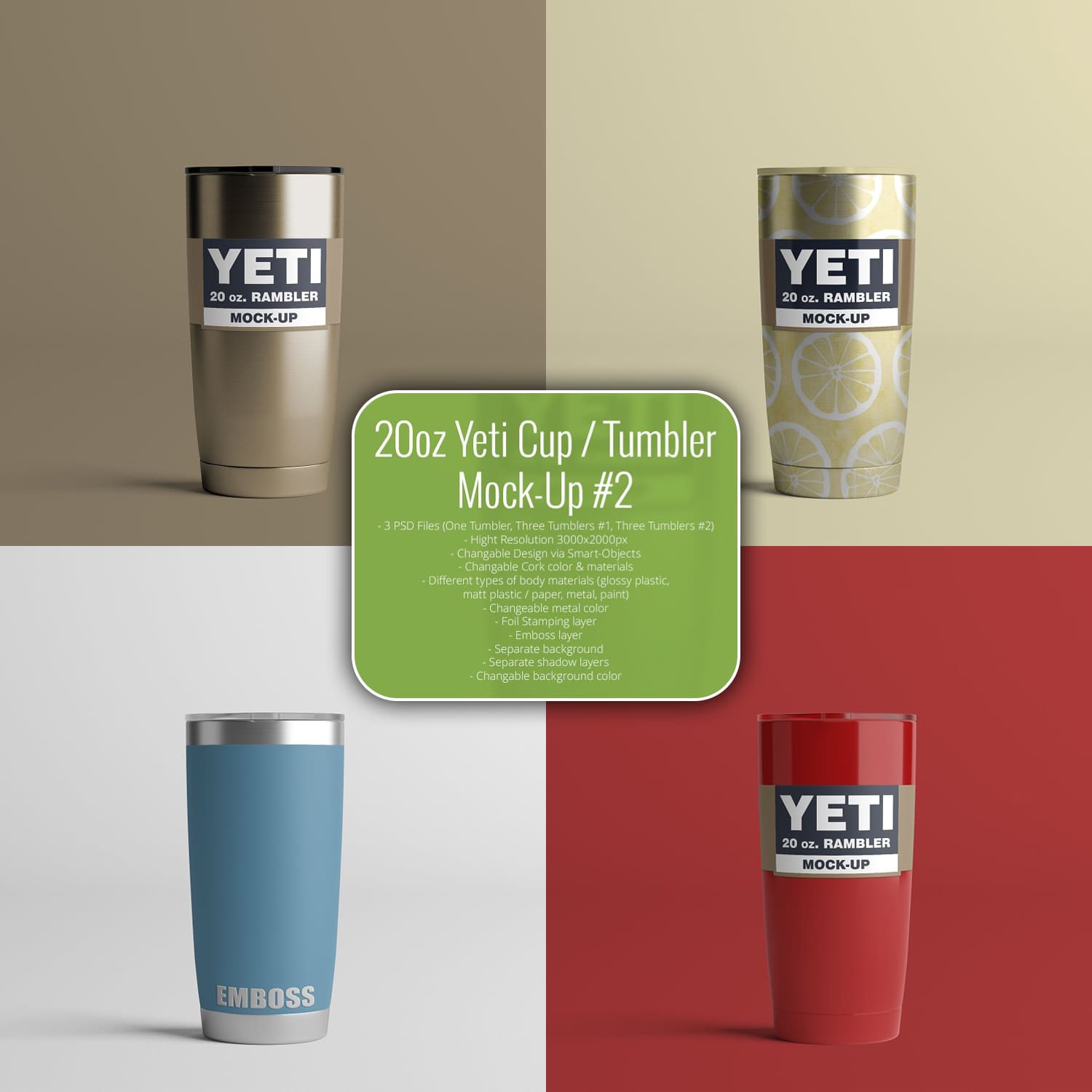 20oz. Yeti Cup / Tumbler Mock-Up #2 cover.