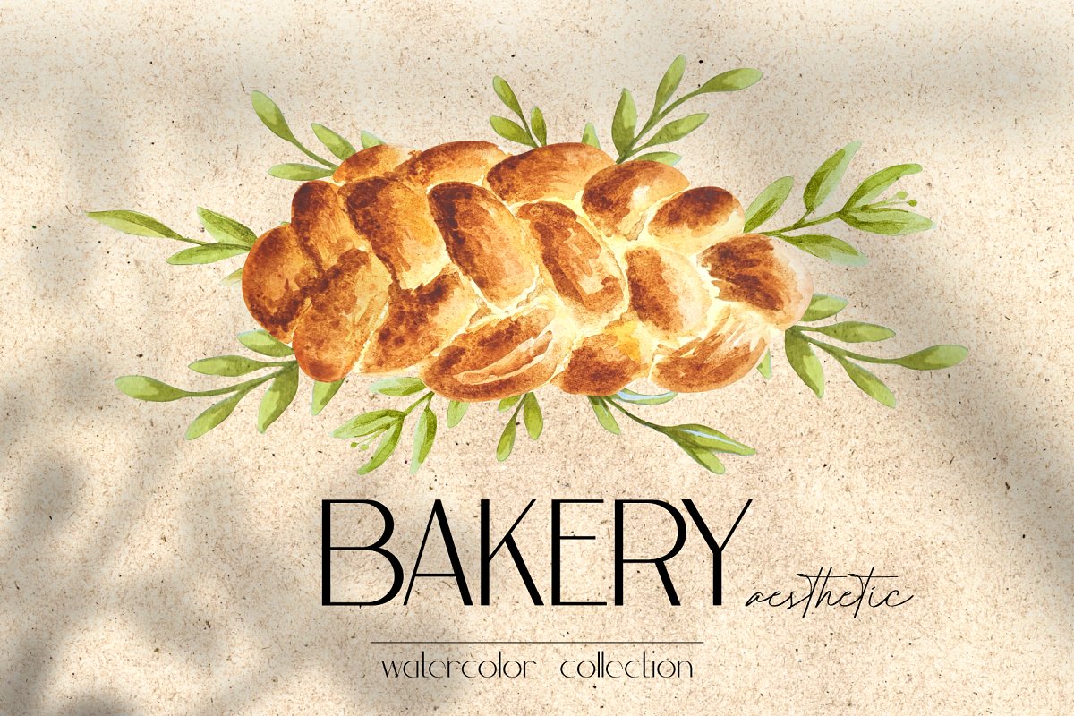 Cover image of BAKERY Watercolor Aesthetic.