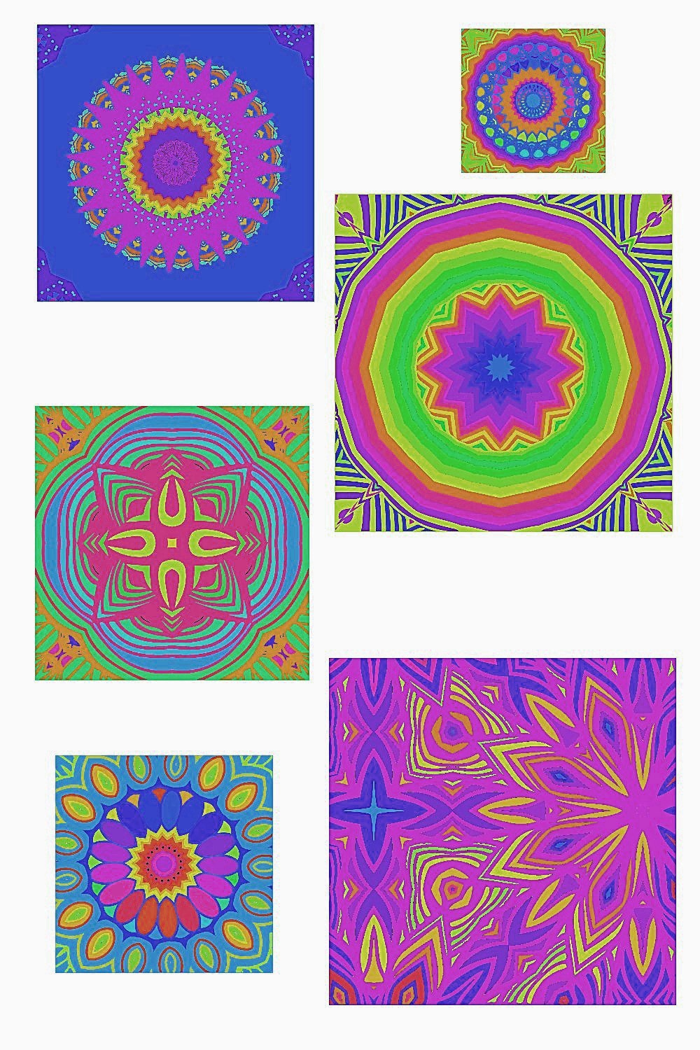 Mandala Pastel Digital Paper Set of 25 Pinterest Image.