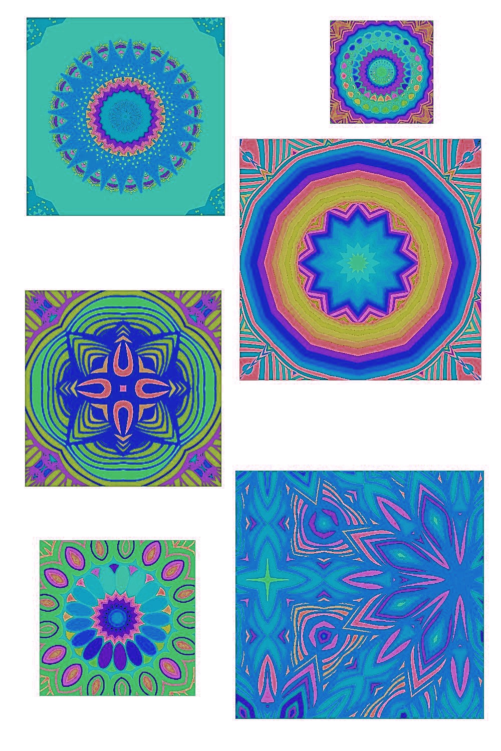 Mandala Inspired Digital Paper Pale Blue Pastel Pinterest Image.