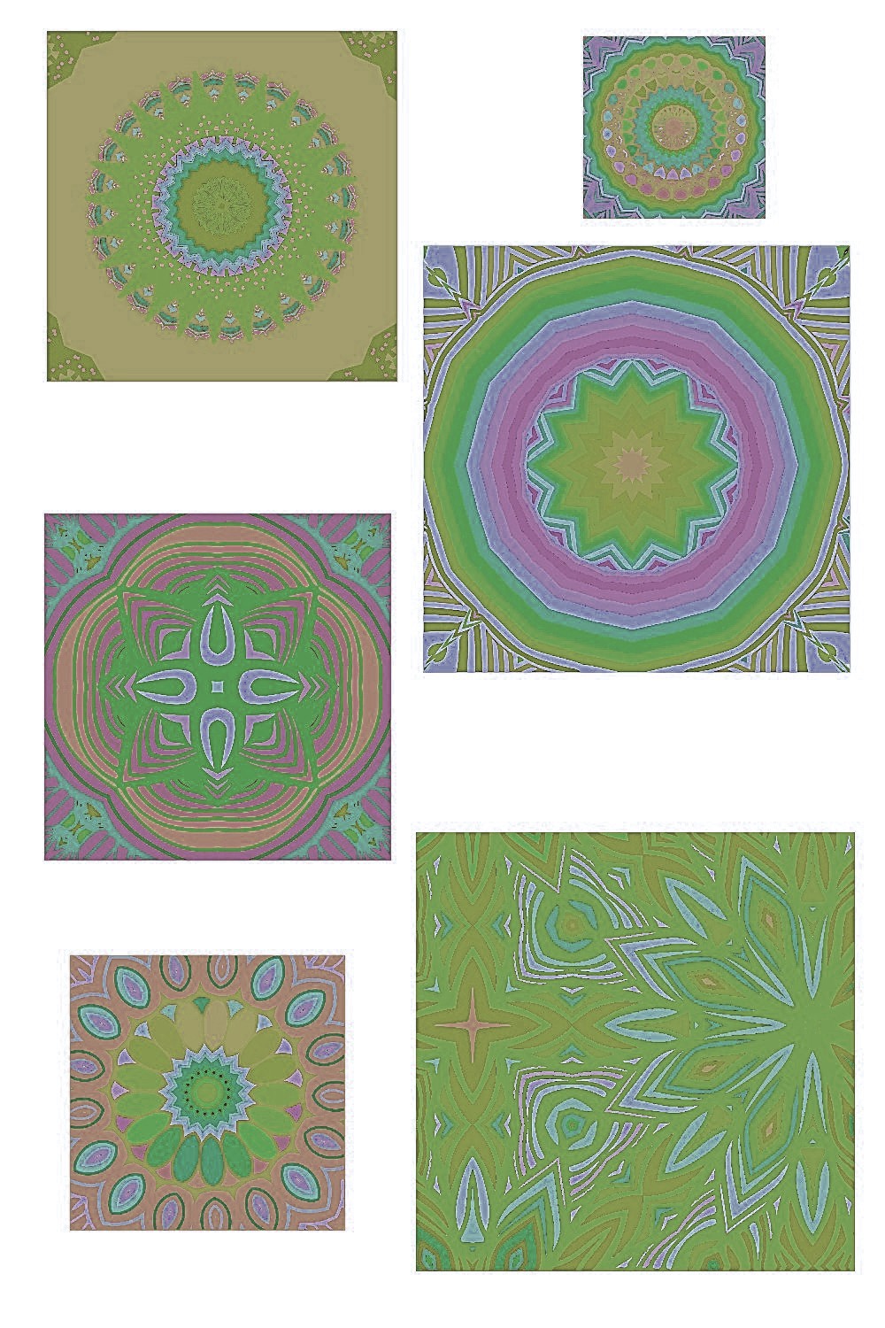 Mandala Inspired Digital Paper Pale Lime Pinterest Image.