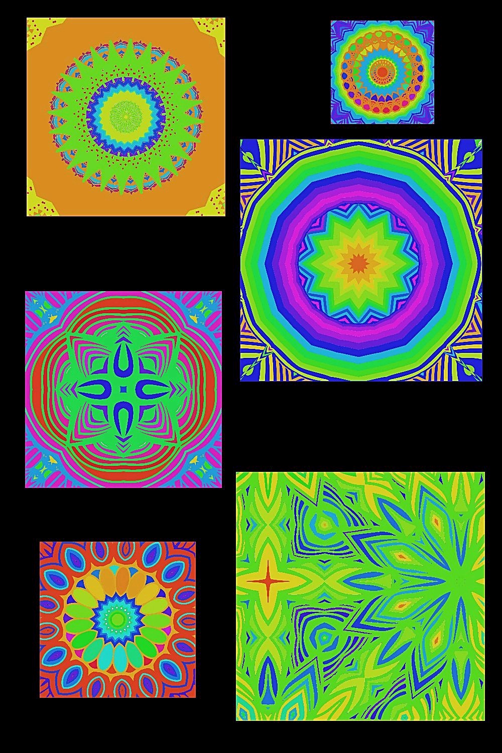 Vibrant Mandala Digital Papers Pinterest Image.