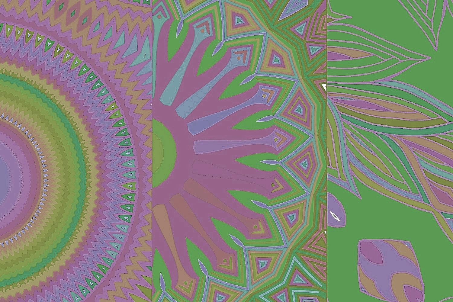 Mandala Inspired Digital Paper Pale Lime Facebook Image.