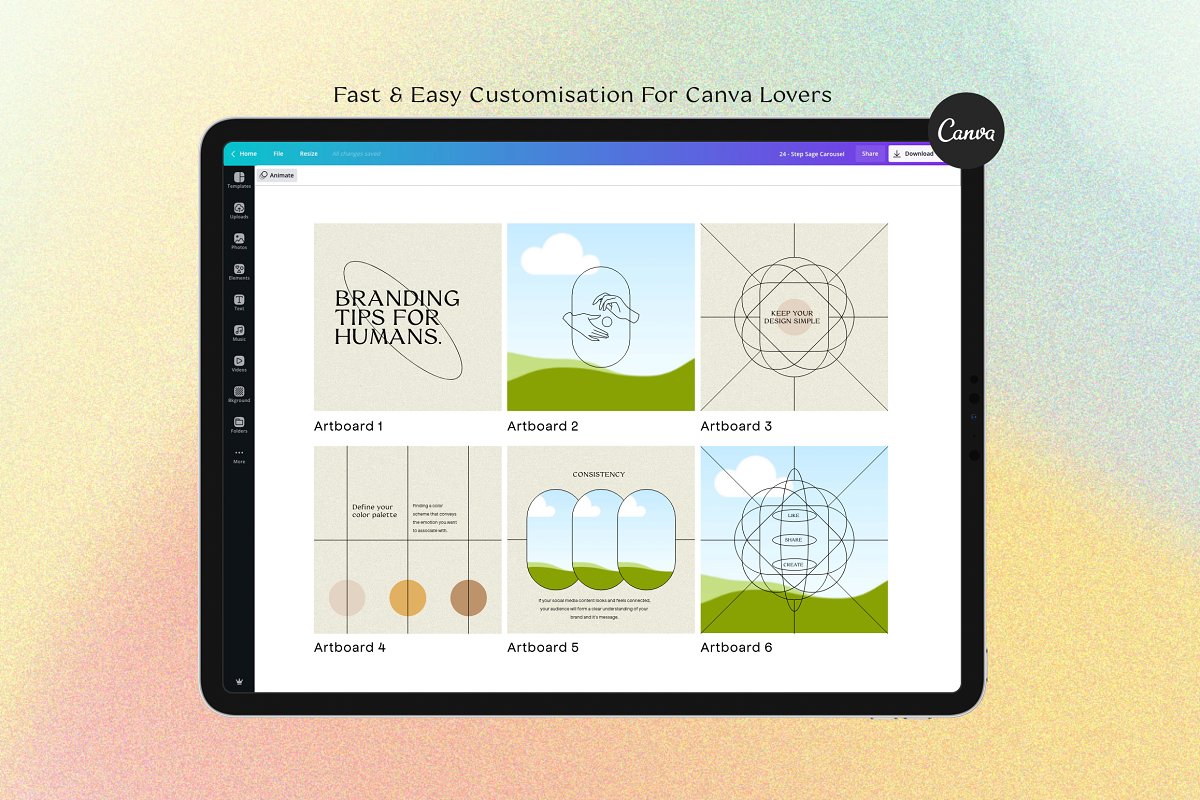 Fast & easy customization for canva lovers.