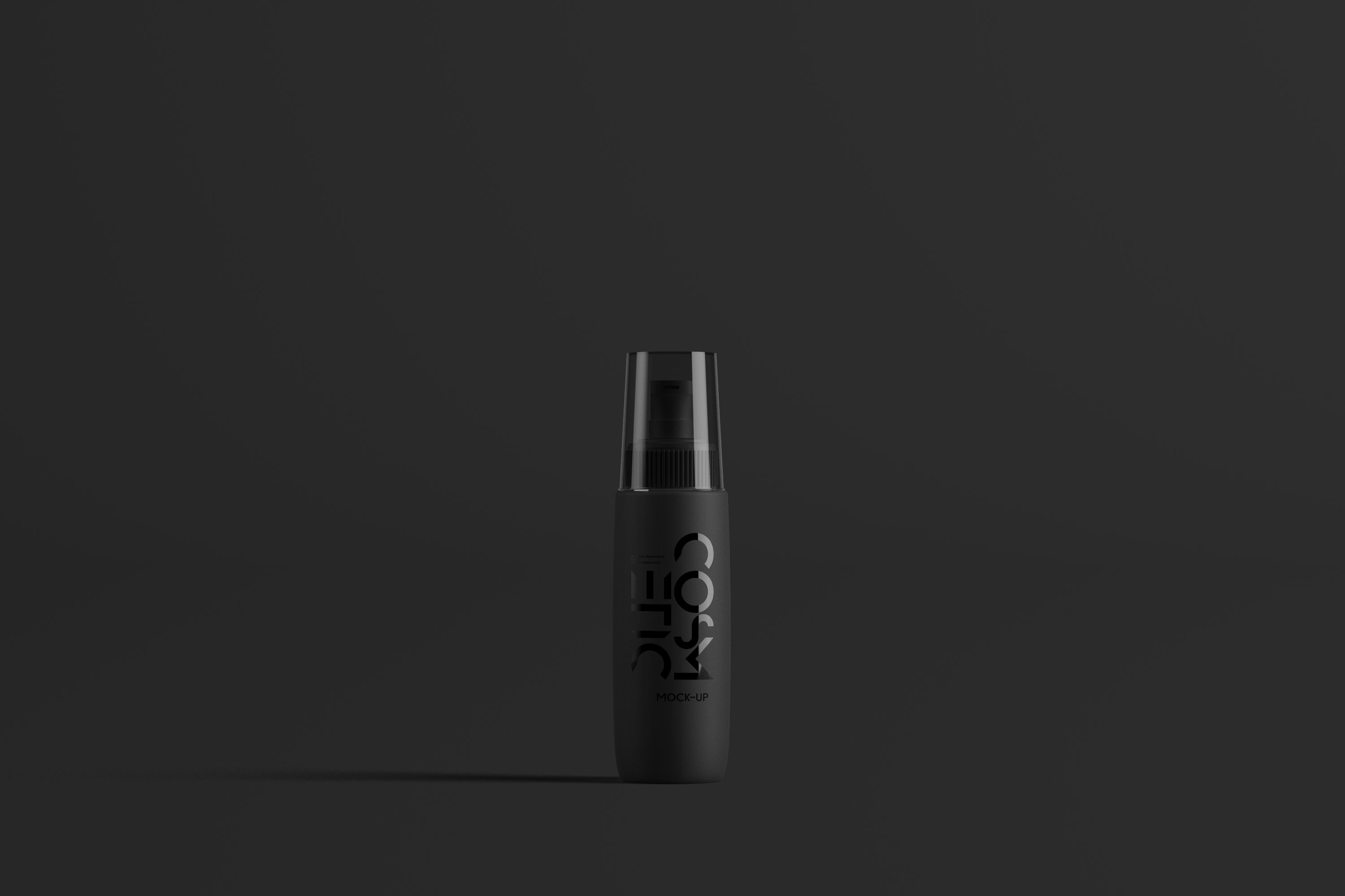 Matte black small bottle for your travel cosmetic.