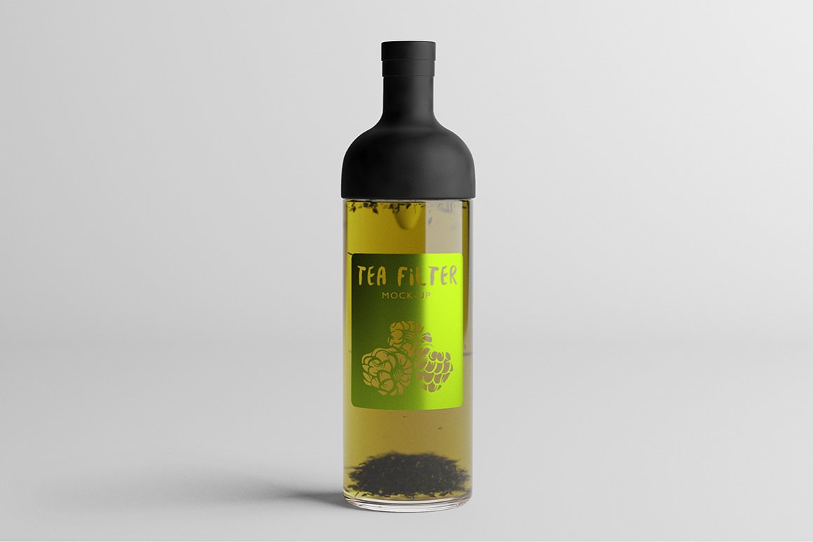 Tea bottle filter in an olive.
