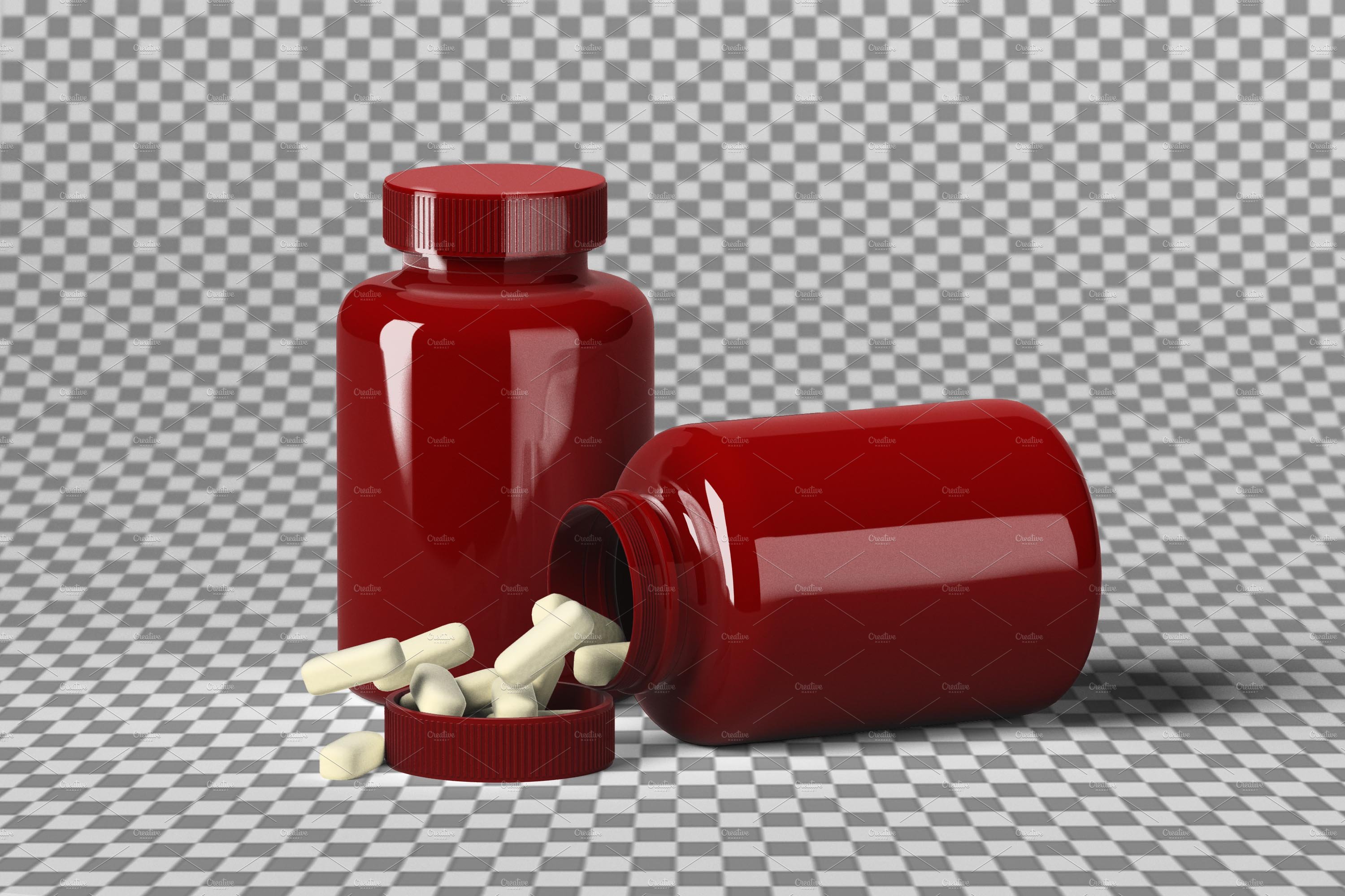 Glance red pill bottle.