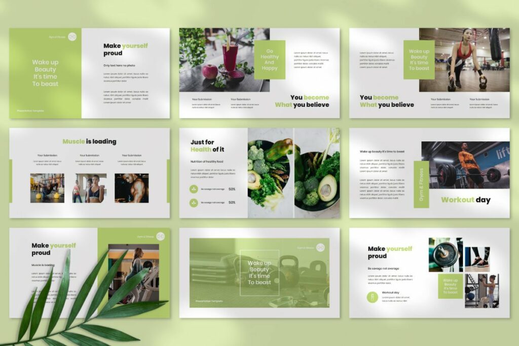 Fitness & Gym Presentation Template – MasterBundles