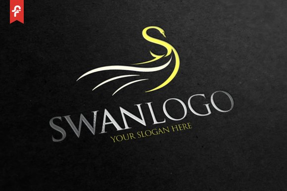 Black background with to colored swan logo.