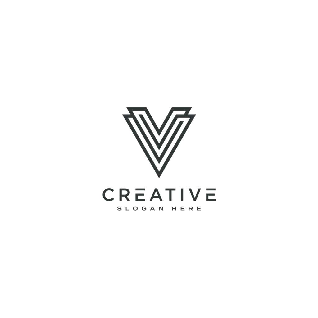 initial letter V logo line style vector design - MasterBundles