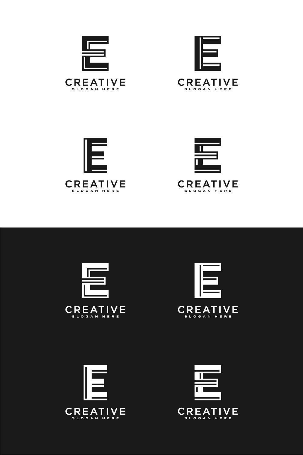 Set of Initial Letter E Logo Design Template pinterest.