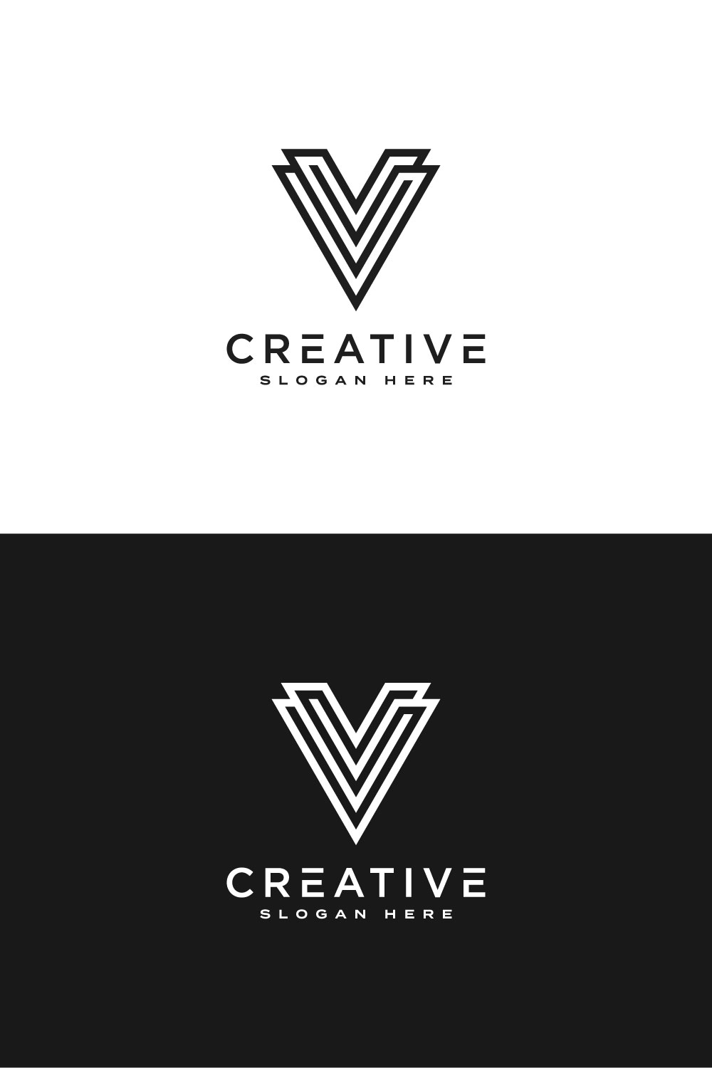 Letter V Logo Line Style Vector Design pinterest.