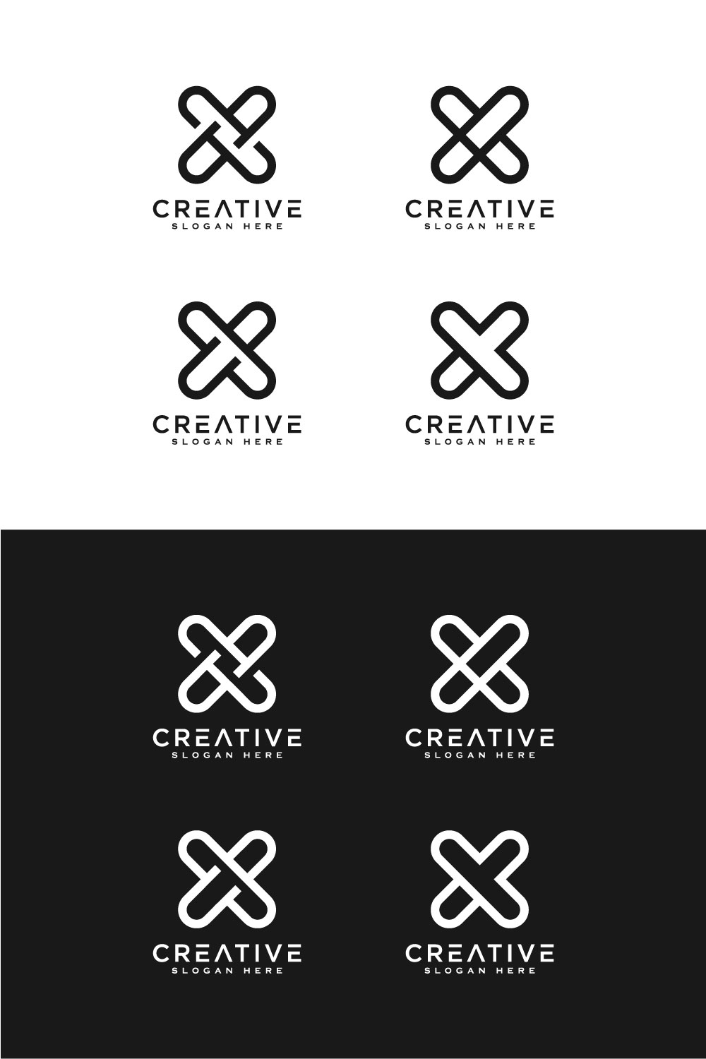 Set of Initials Letter X Abstract Logo pinterest.