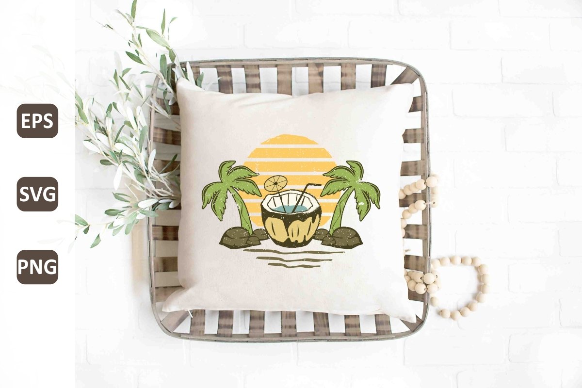 Decorate pillow from the natural fabric with summer beach.