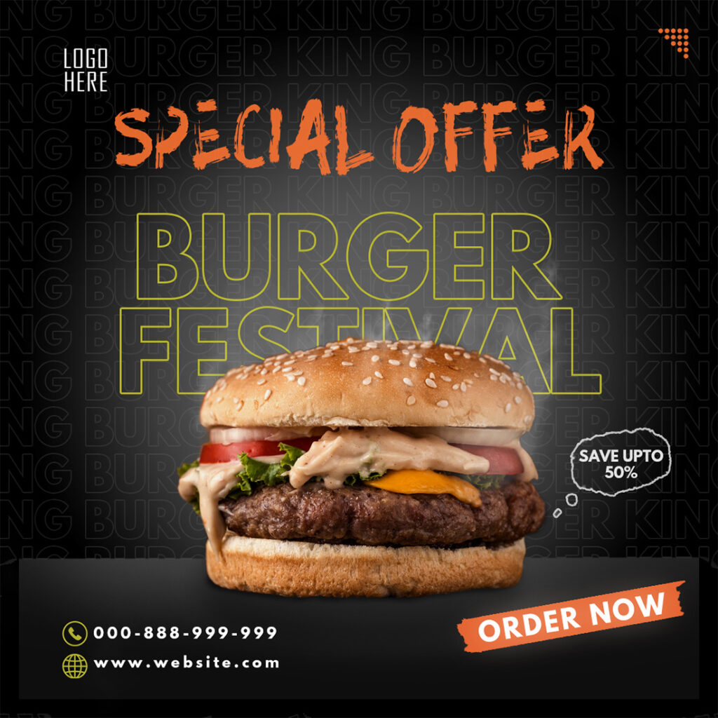 Burger Flyer Template - social media post - MasterBundles