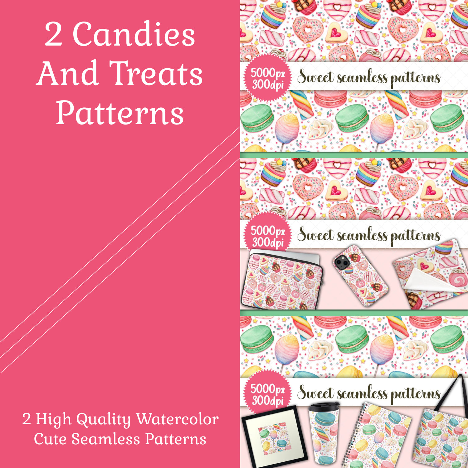 2 candies and treats patterns.