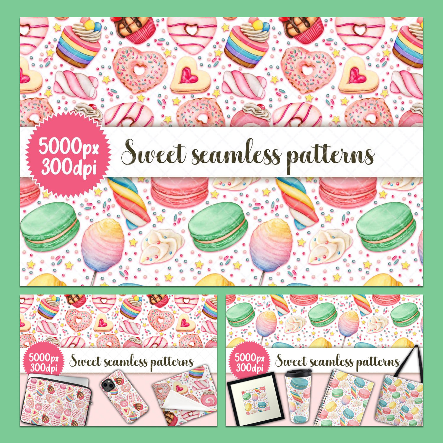 2 candies and treats patterns cover.