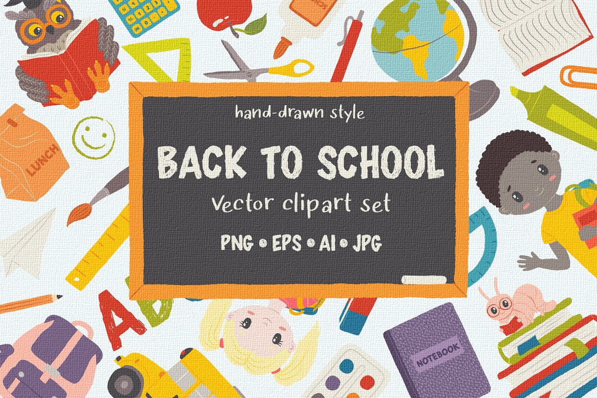 Cover image of Back to school vector clipart.