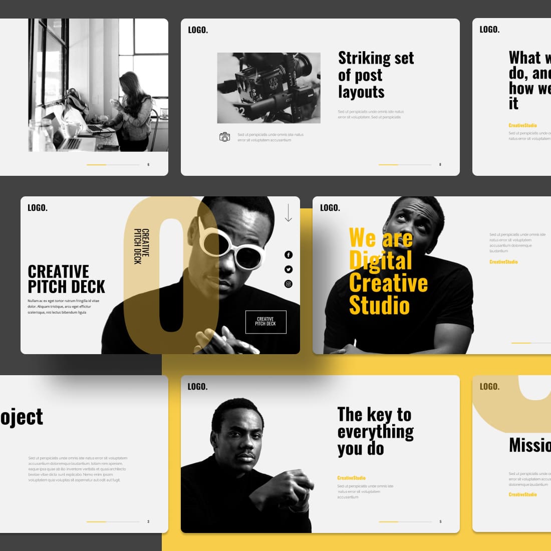 Creative Pitch Deck Powerpoint Template cover.