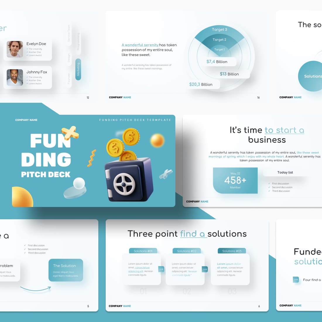 Funding Pitch Deck Google Slides Theme cover.