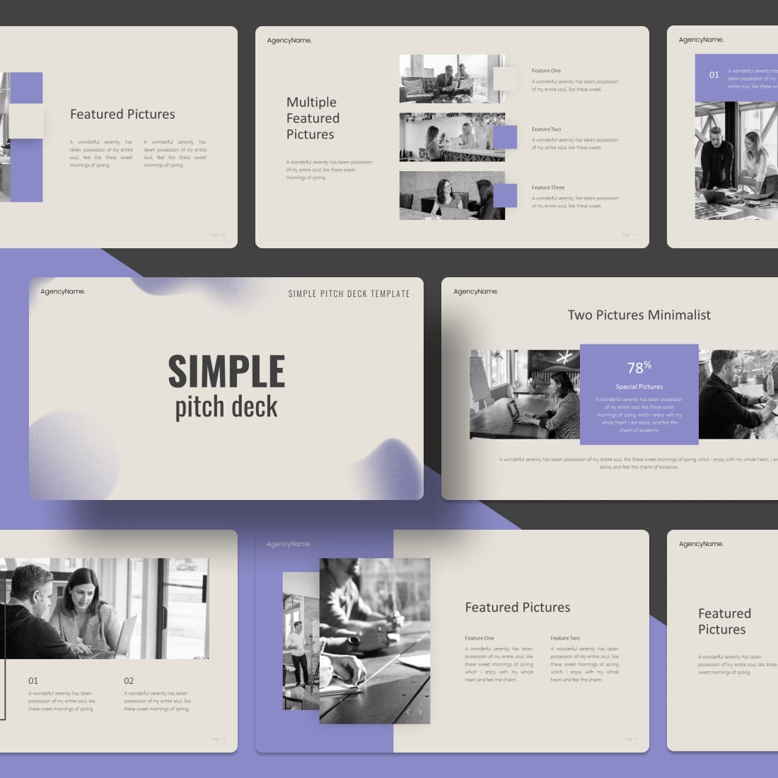 Simple Pitch Deck Powerpoint Template cover.