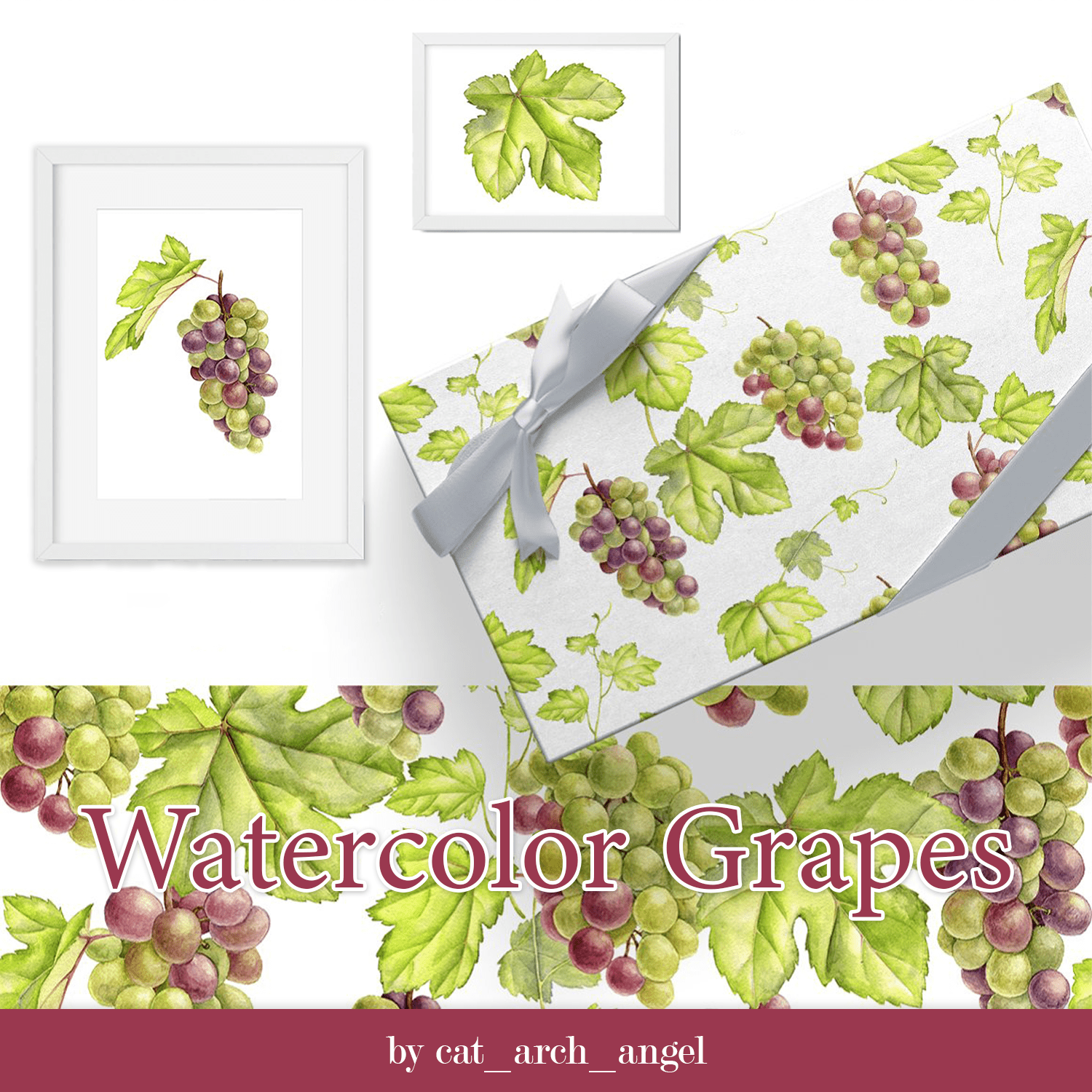 Watercolor grapes created by cat_arch_angel.