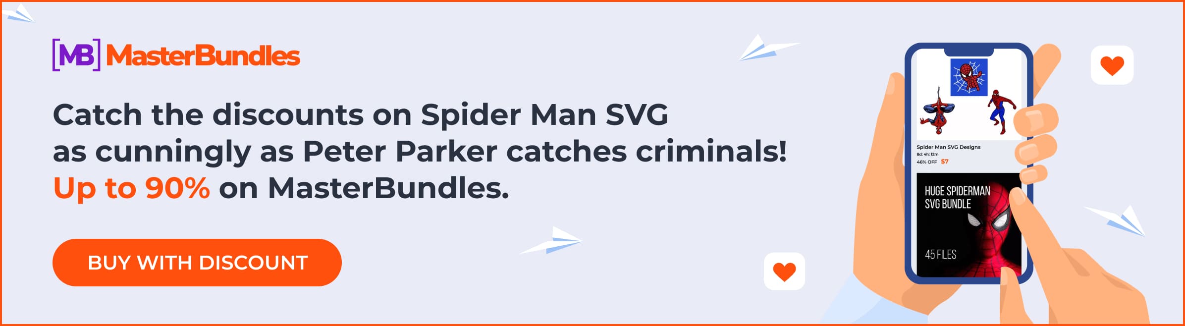 Banner for Spider Man SVG with discount.