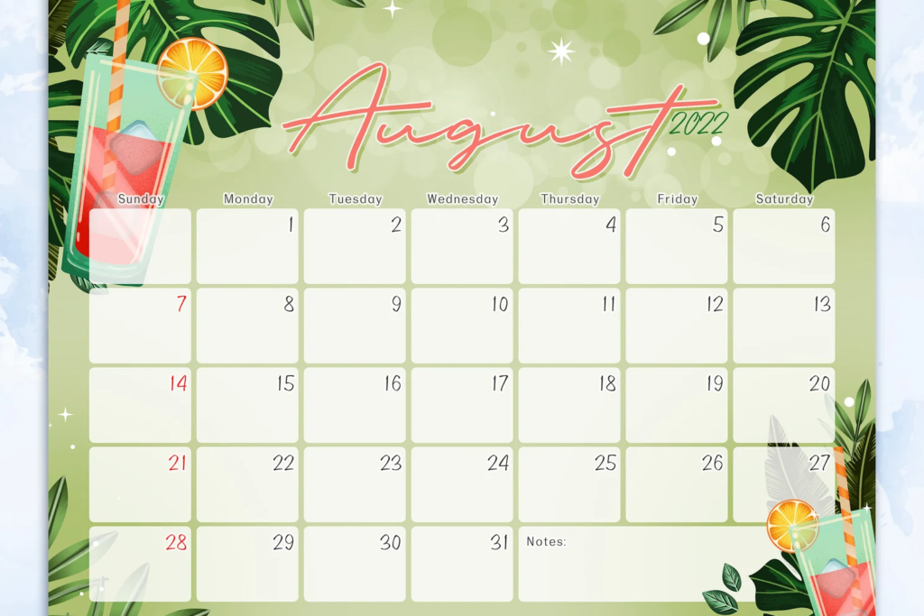 40+ Free Printable August Calendars 2022