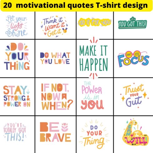 Motivational Quotes T-shirt Designs cover image.