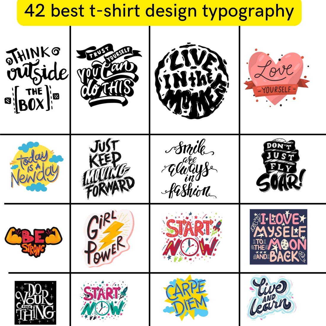 42 Best Tshirts Design Preview Image.