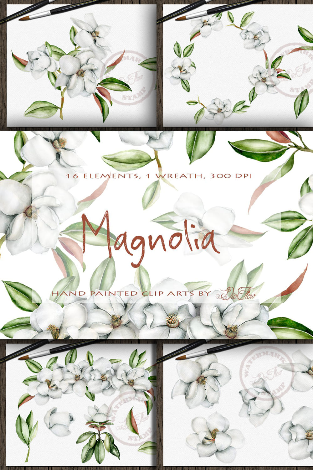 2198794 magnolia watercolor clip art pinterest 1000 1500