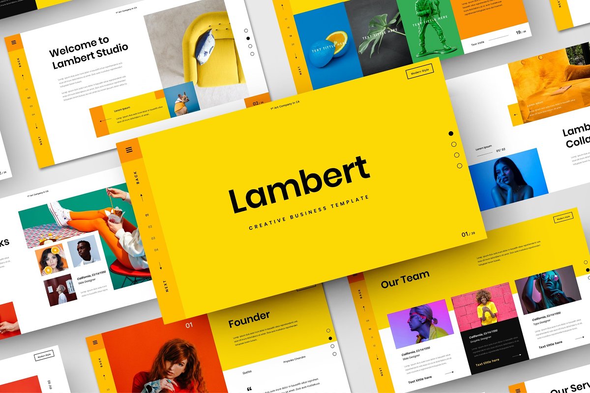 Colorful presentation for Lambert studio.