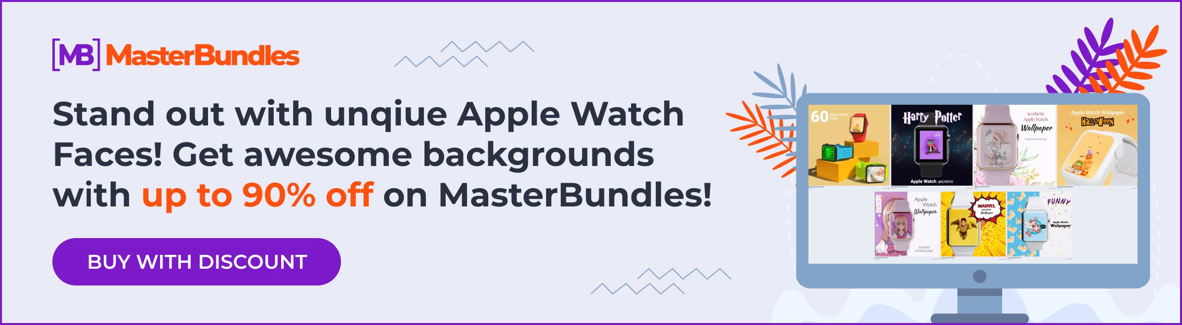 Banner for Apple Watch faces with discount.