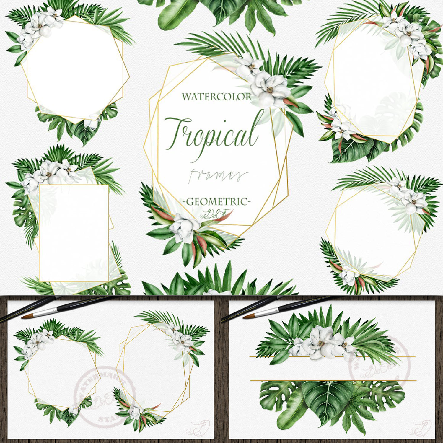 Tropical Geometric Frames Clip Art cover.