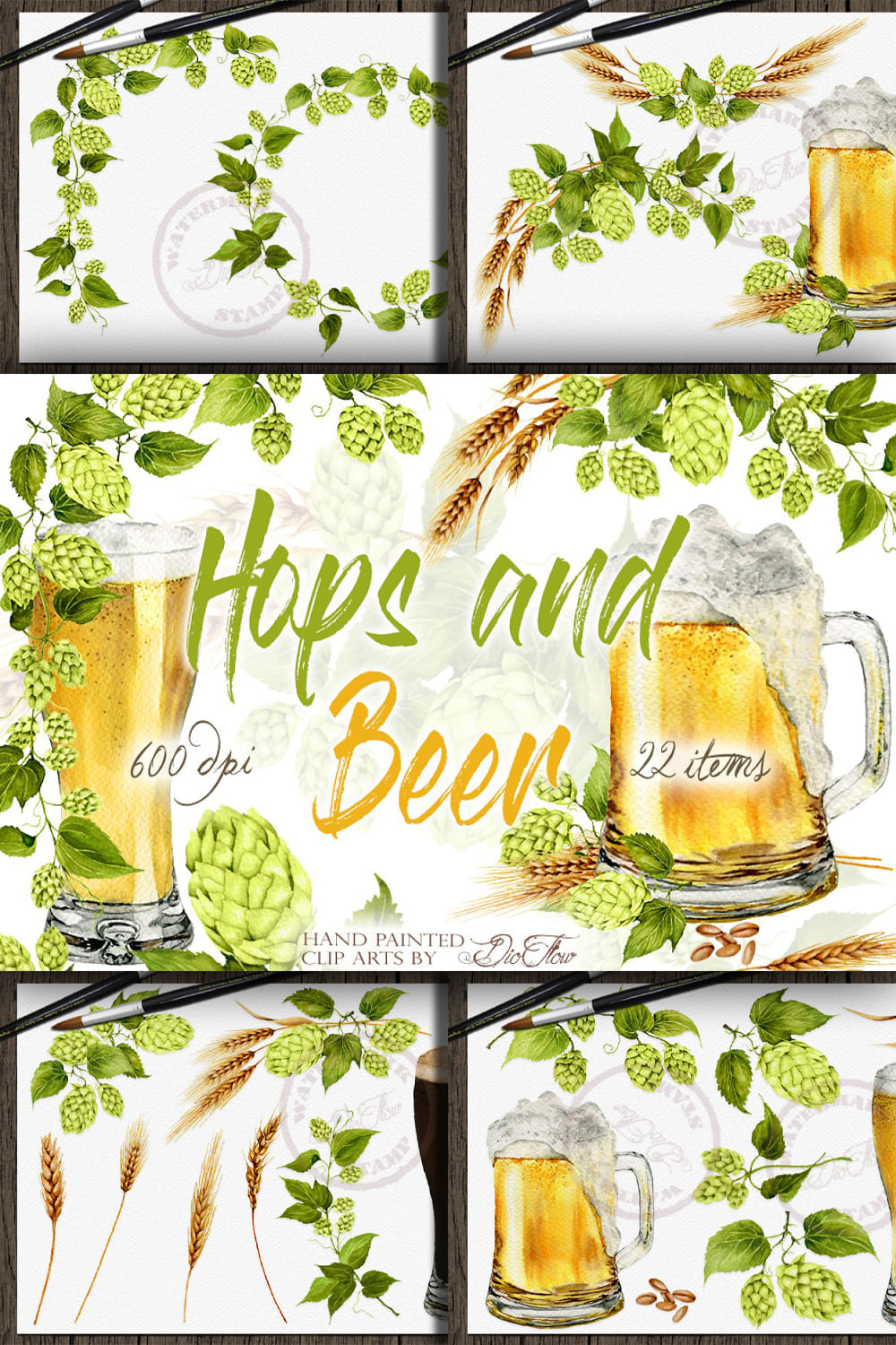 2923306 hops and beer watercolor clip art pinterest 1000 1500