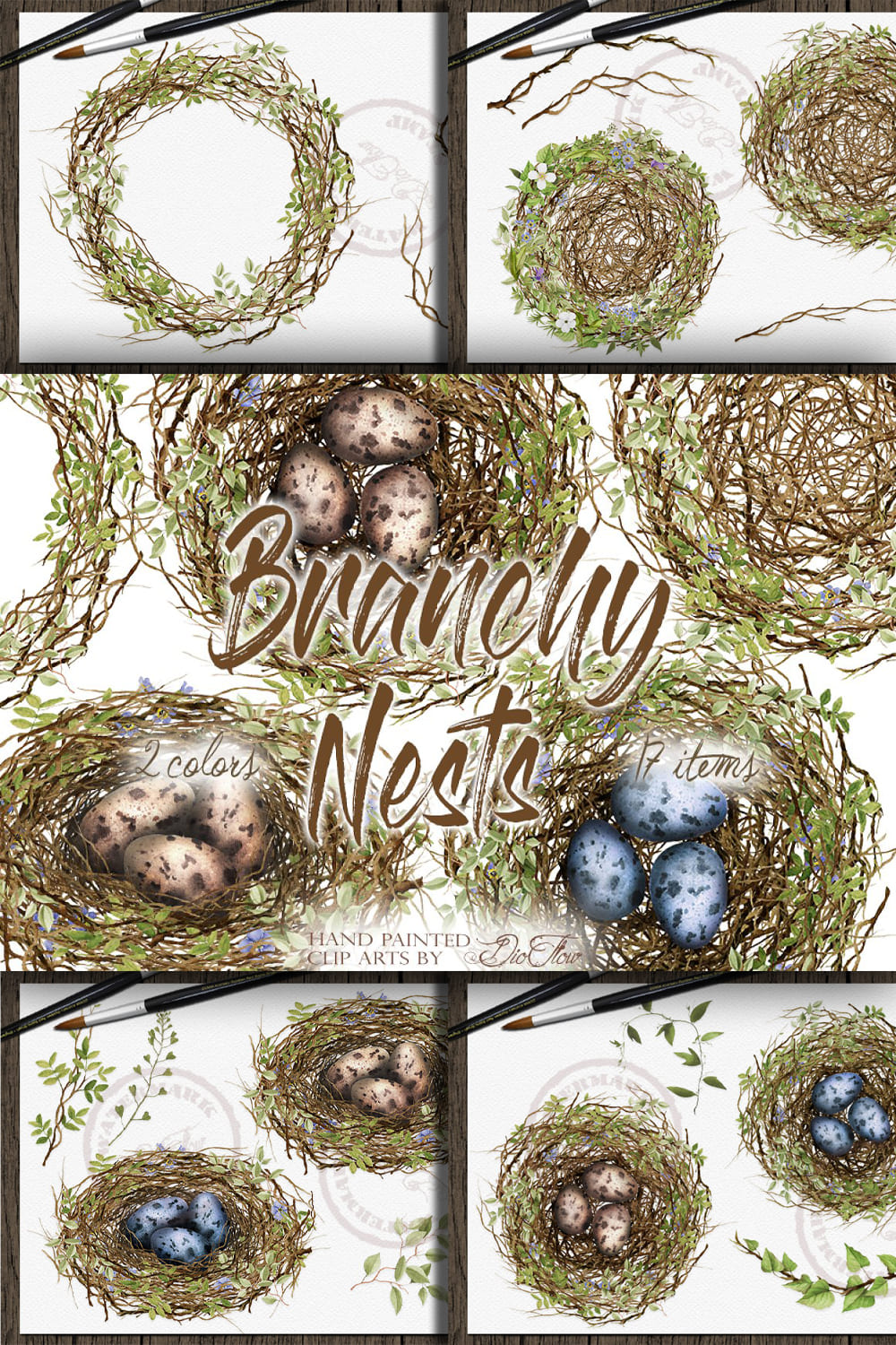 2923316 branchy nest watercolor clip art pinterest 1000 1500