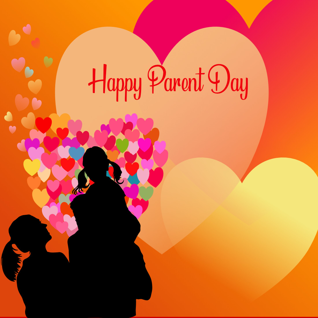 Illustration National Parent Day Cute Template Preview Image.