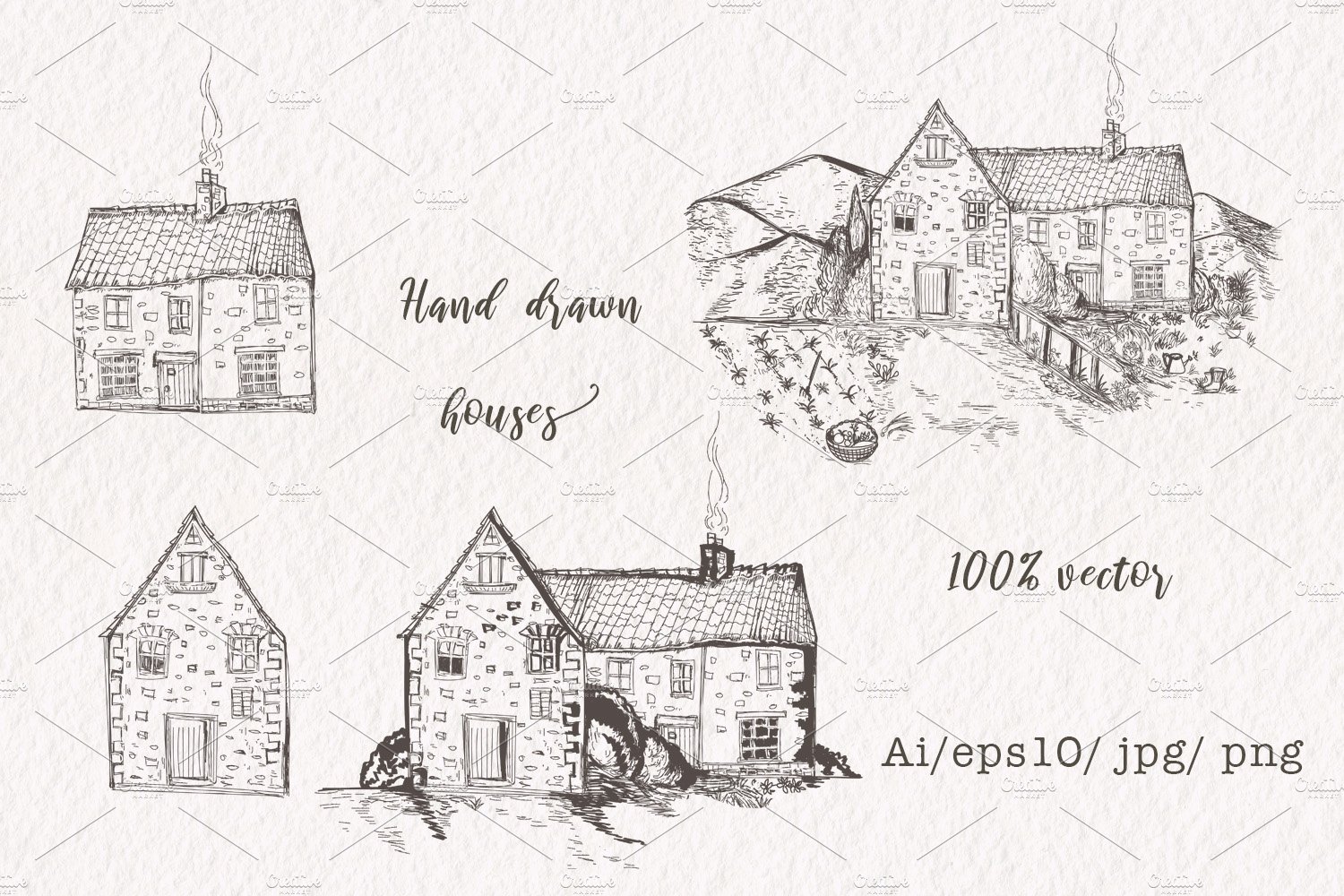 Hand drawn houses.