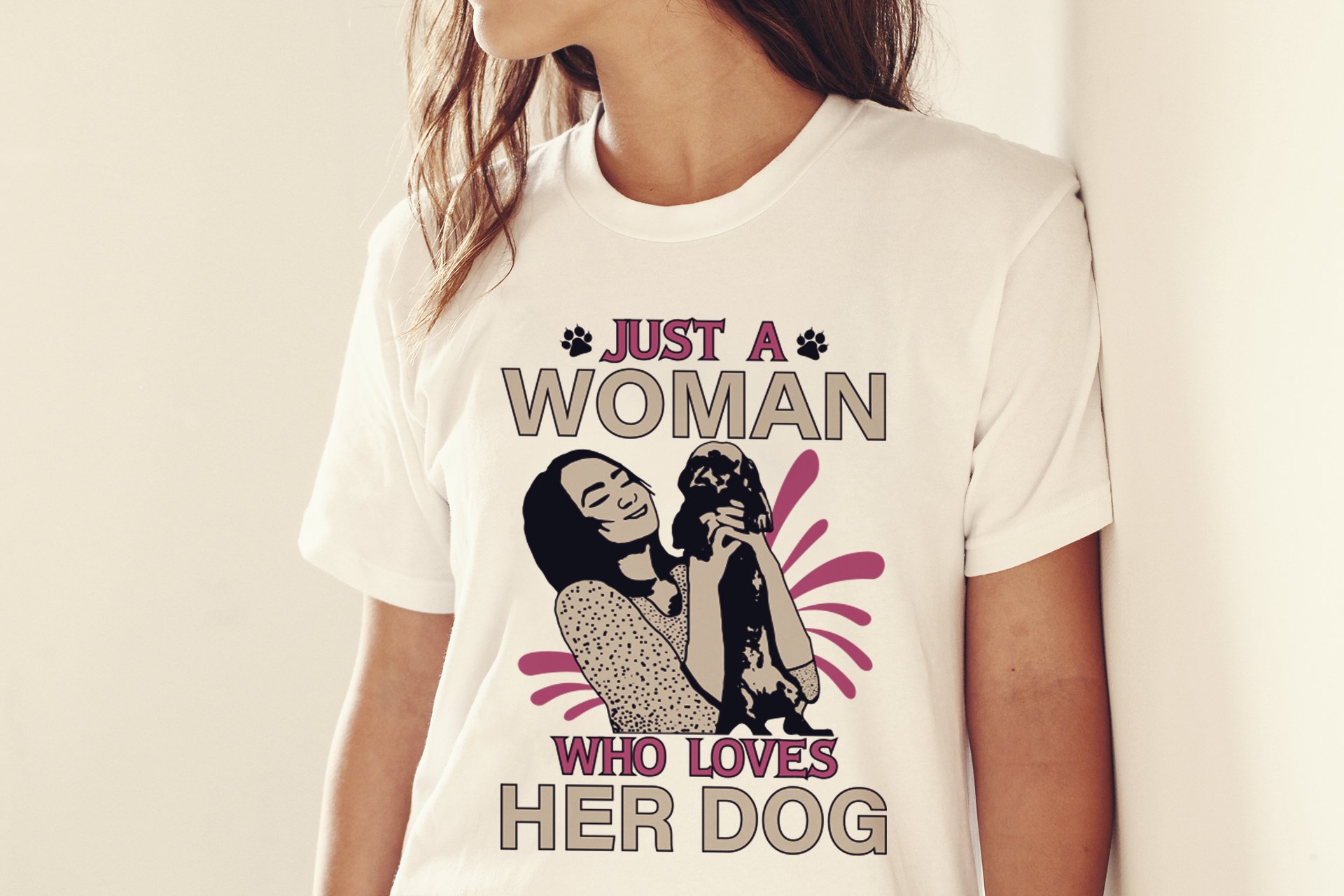 Cool ivory t-shirt for dog lover.