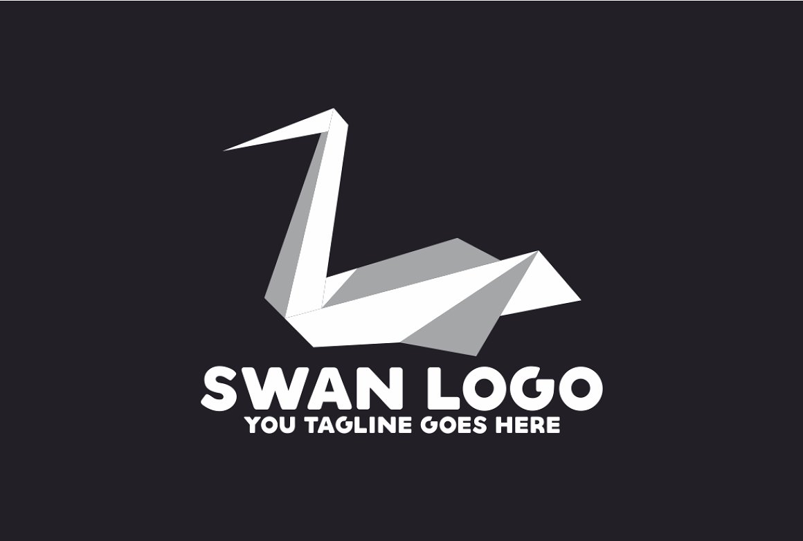 Delicate white swan logo.