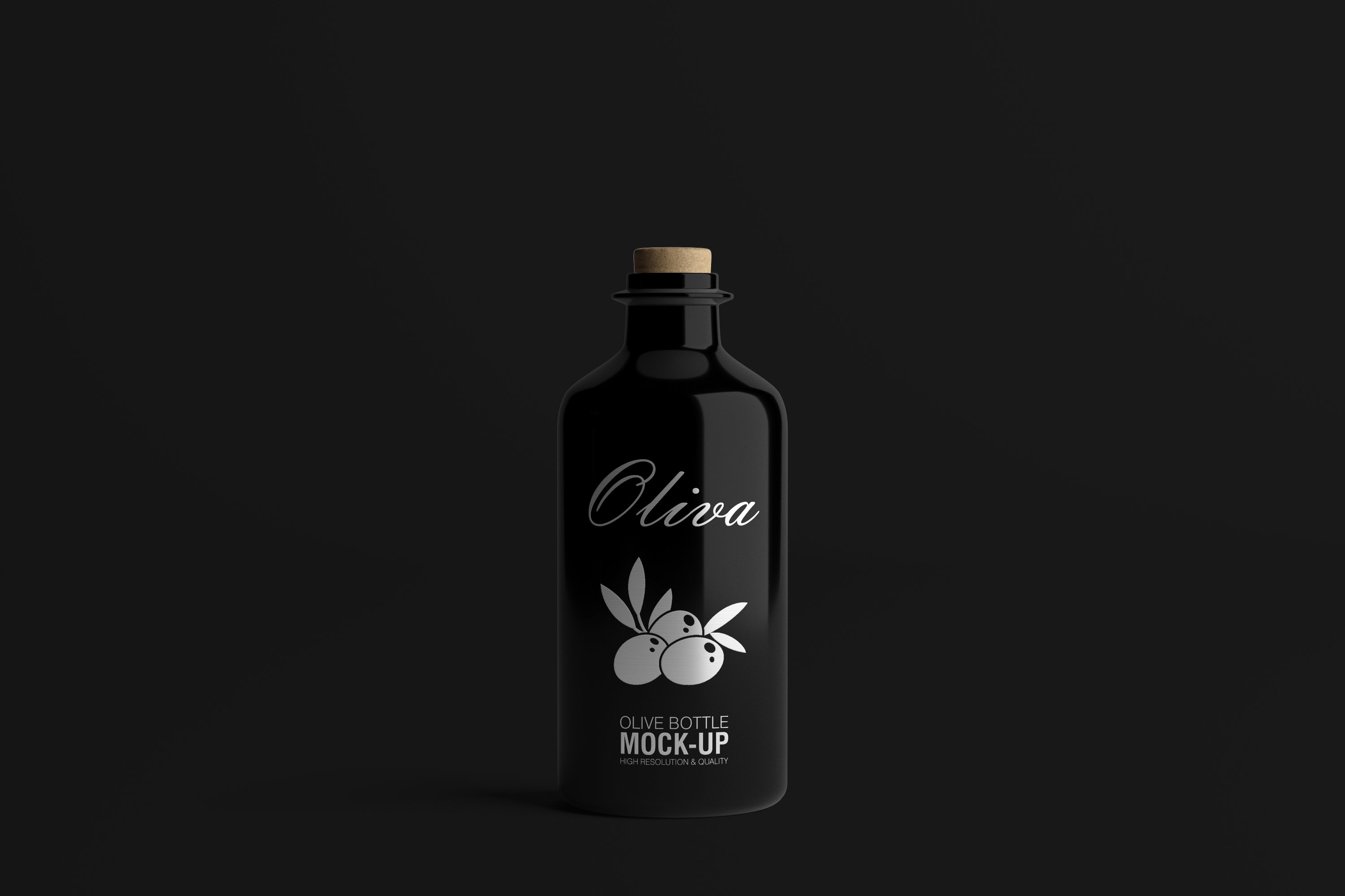 Glance black bottle with silver logo.