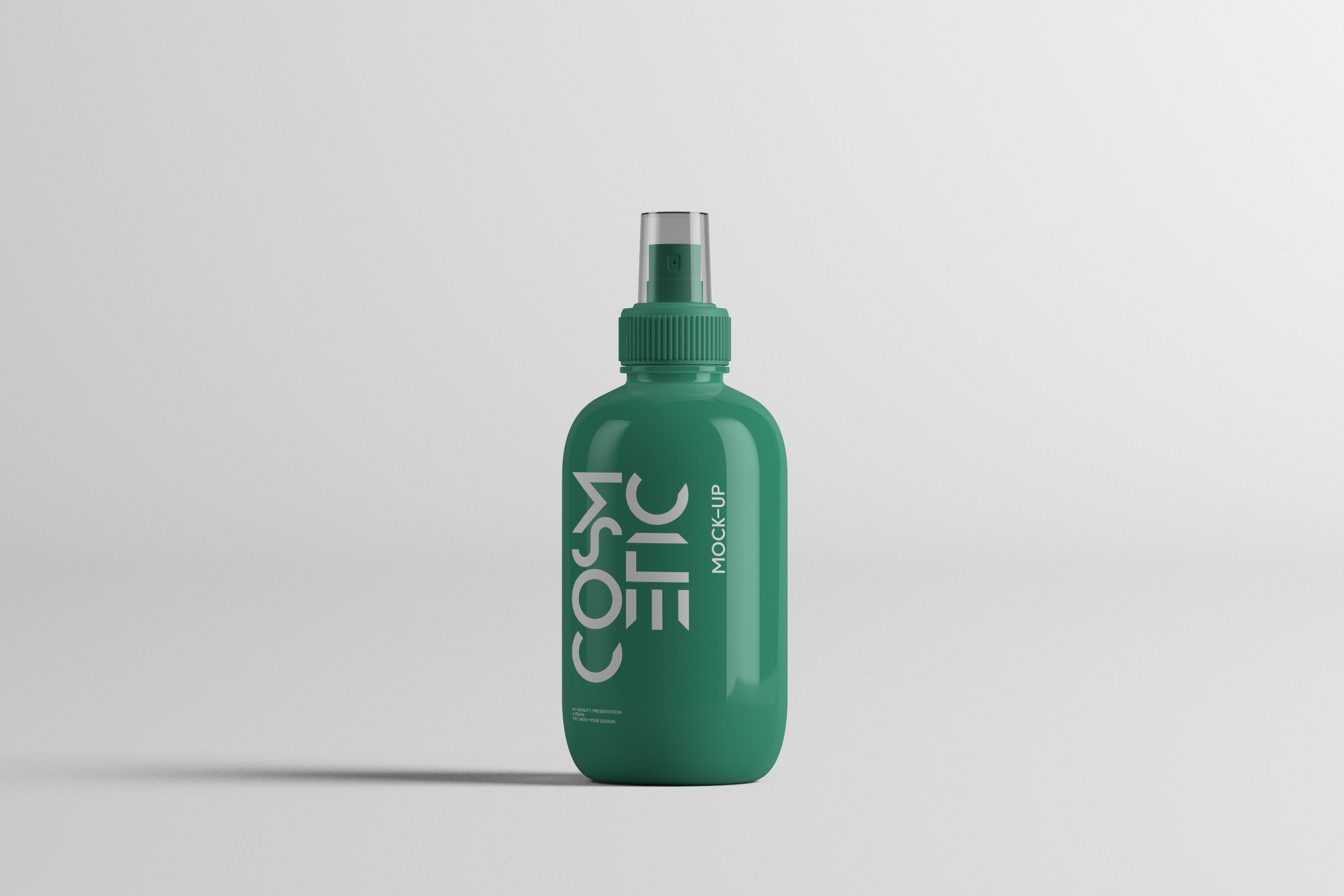 Glance green bottle for cosmetic.