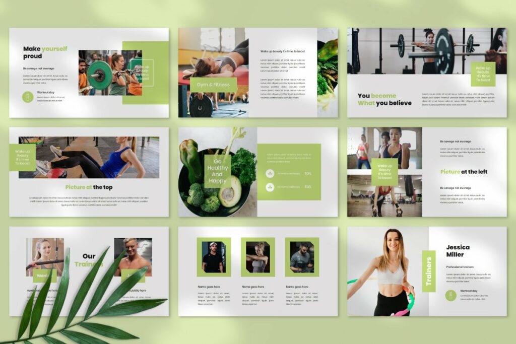 Fitness & Gym Presentation Template – MasterBundles