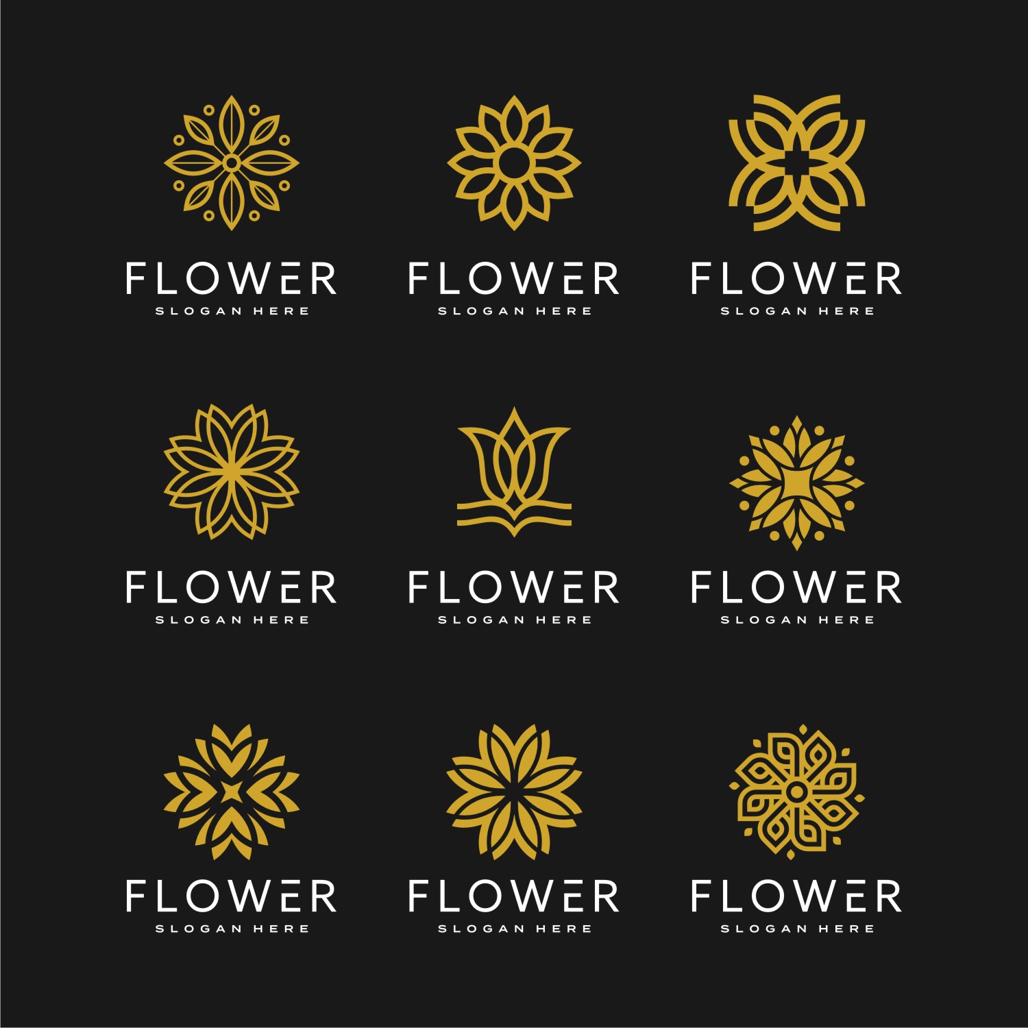 Flower Logo Vector Design previews.