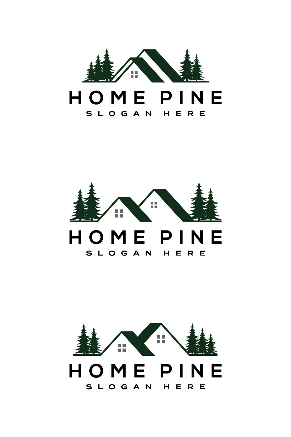 Set of Home Pine Tree Logo Vector Design Template pinterest iNGE.