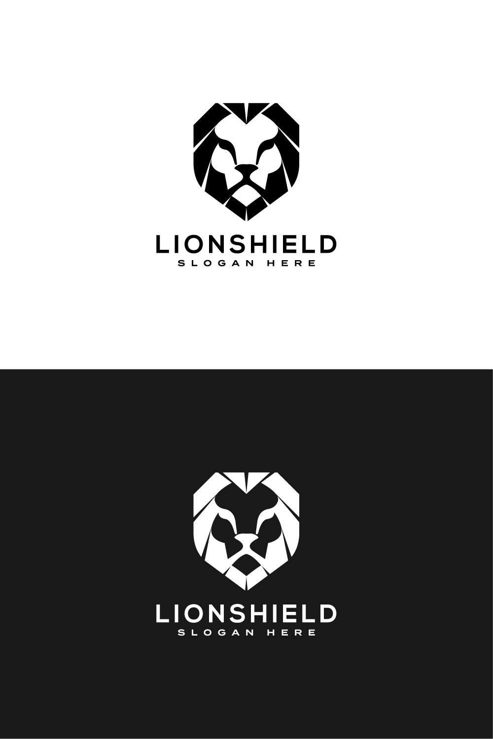 Lion Shield Head Logo Vector Template