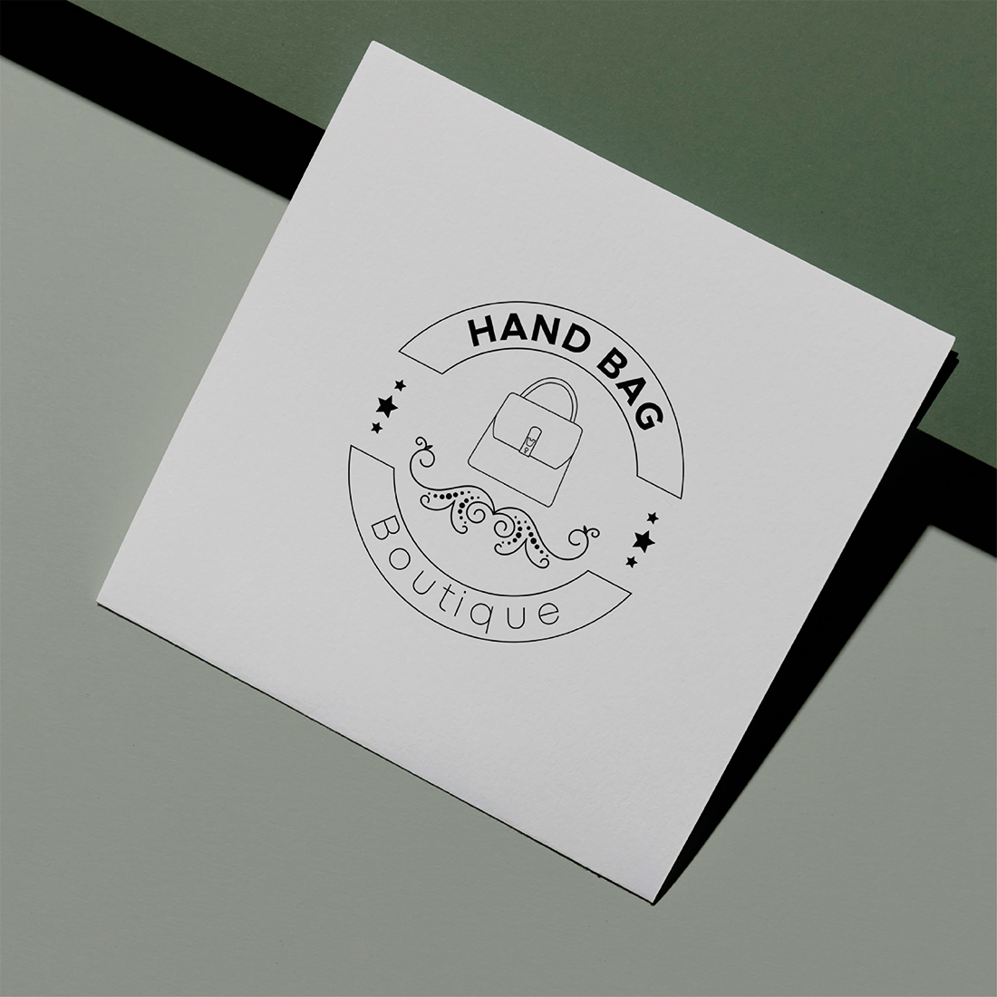 Hand Bag Boutique Logo Postcard Example.