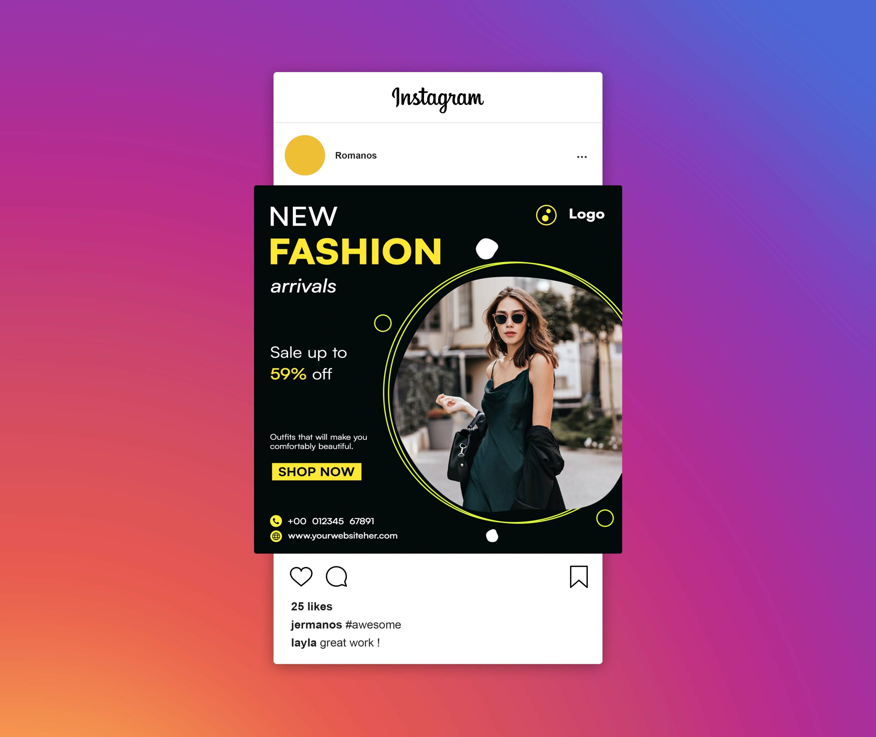 Fashion And Trend Social Media Post Design Templates Instapost example.